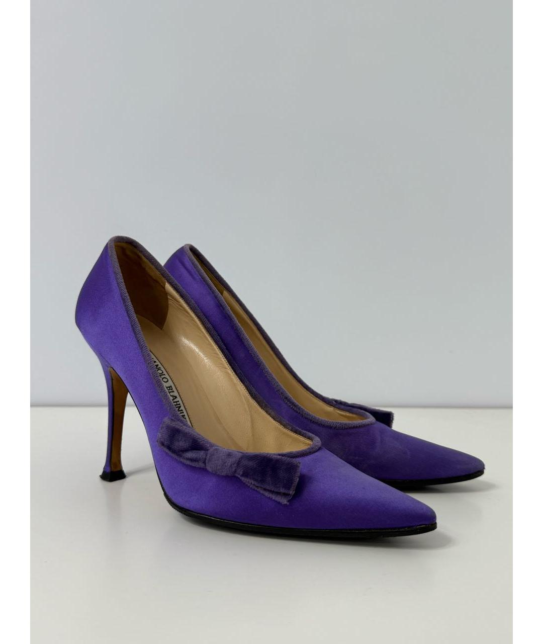 MANOLO BLAHNIK Фиолетовые текстильные туфли, фото 2