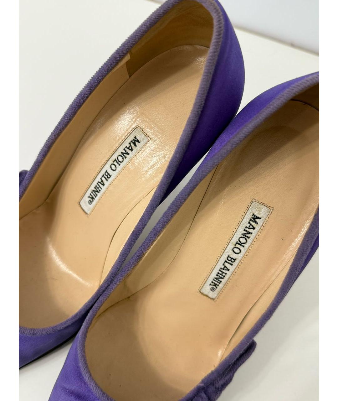 MANOLO BLAHNIK Фиолетовые текстильные туфли, фото 5