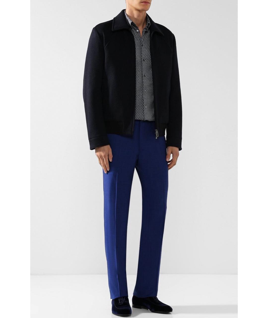 GIORGIO ARMANI Темно-синие бархатные лоферы, фото 5