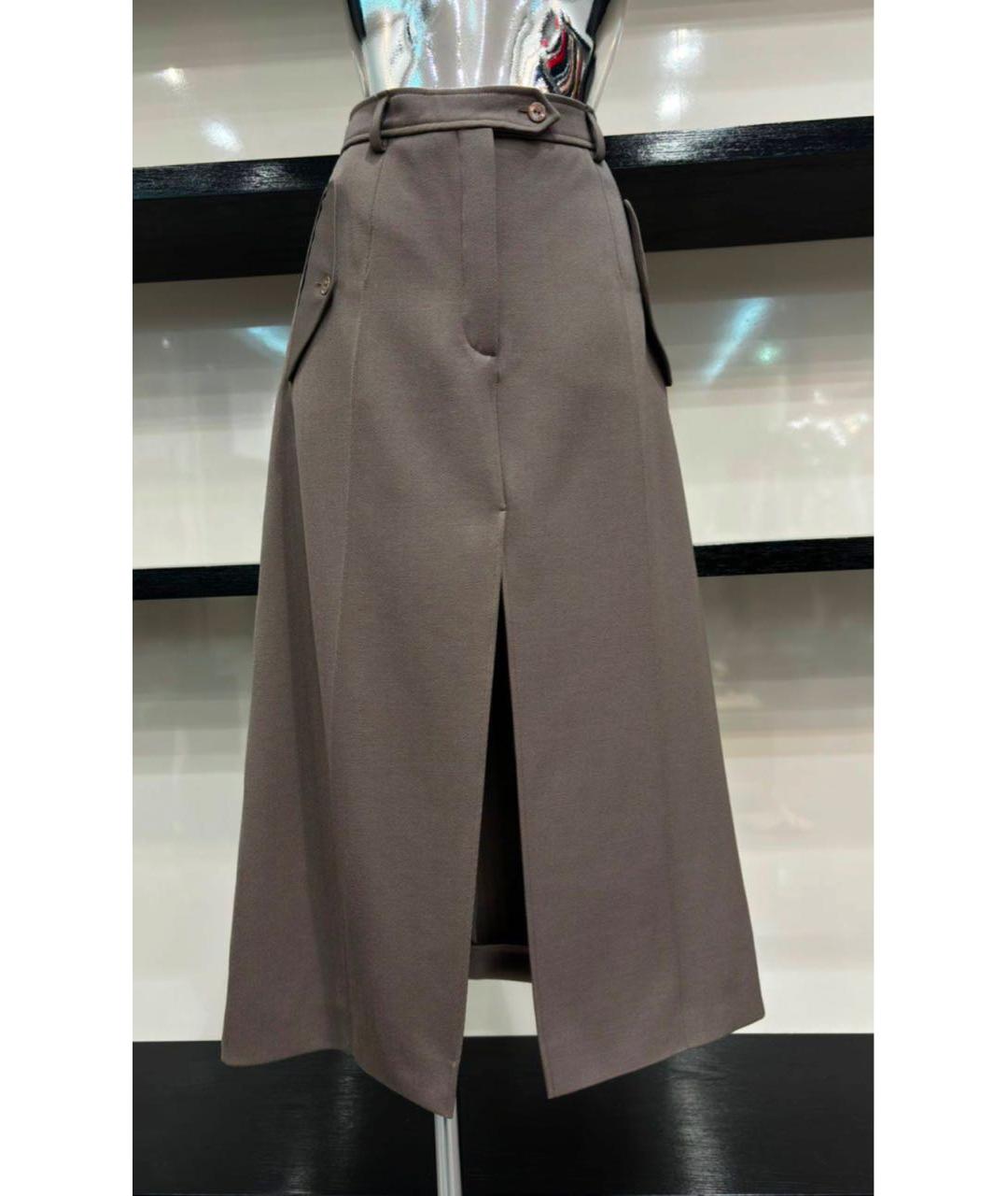 NINA RICCI Бежевая шерстяная юбка миди, фото 3