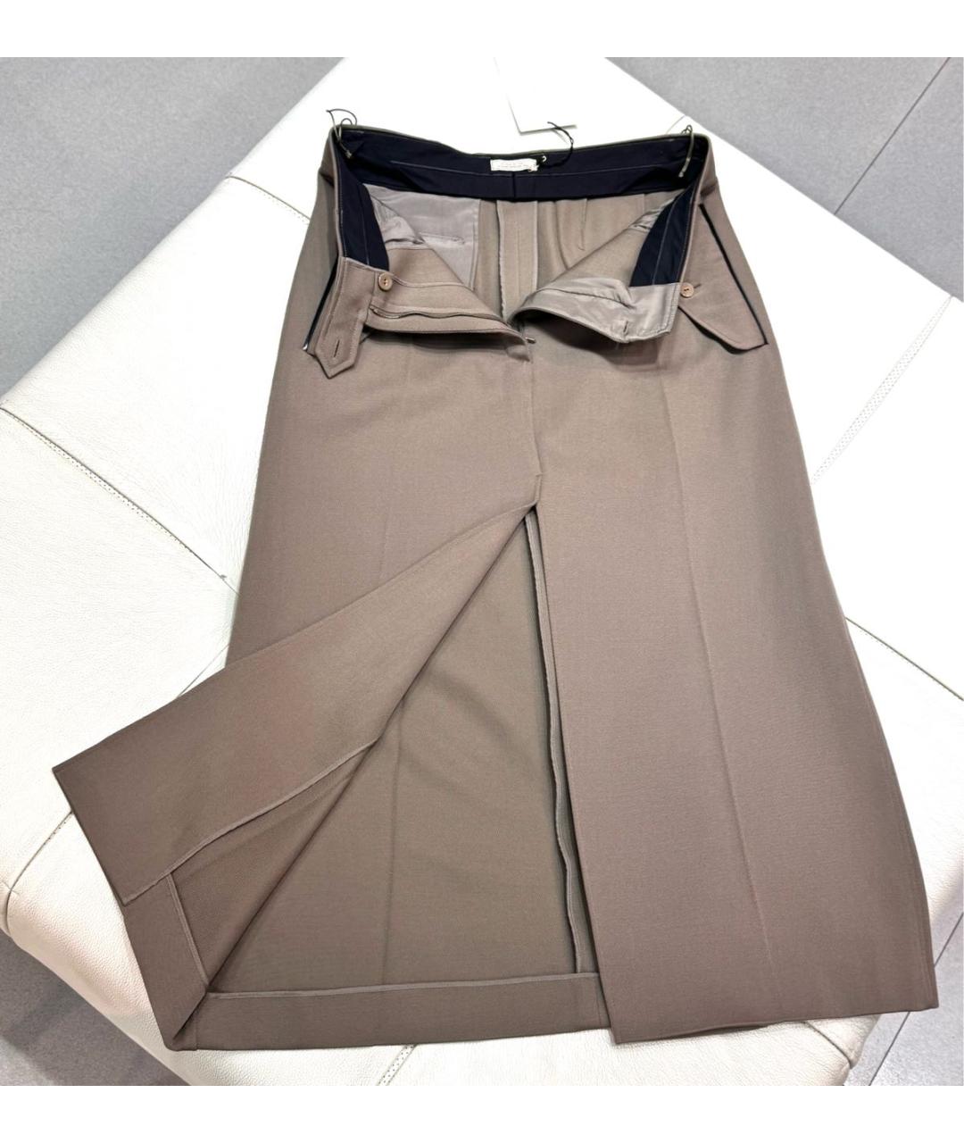 NINA RICCI Бежевая шерстяная юбка миди, фото 7