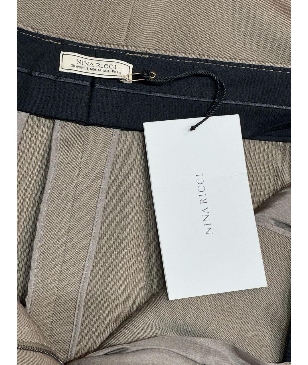 NINA RICCI Бежевая шерстяная юбка миди, фото 6