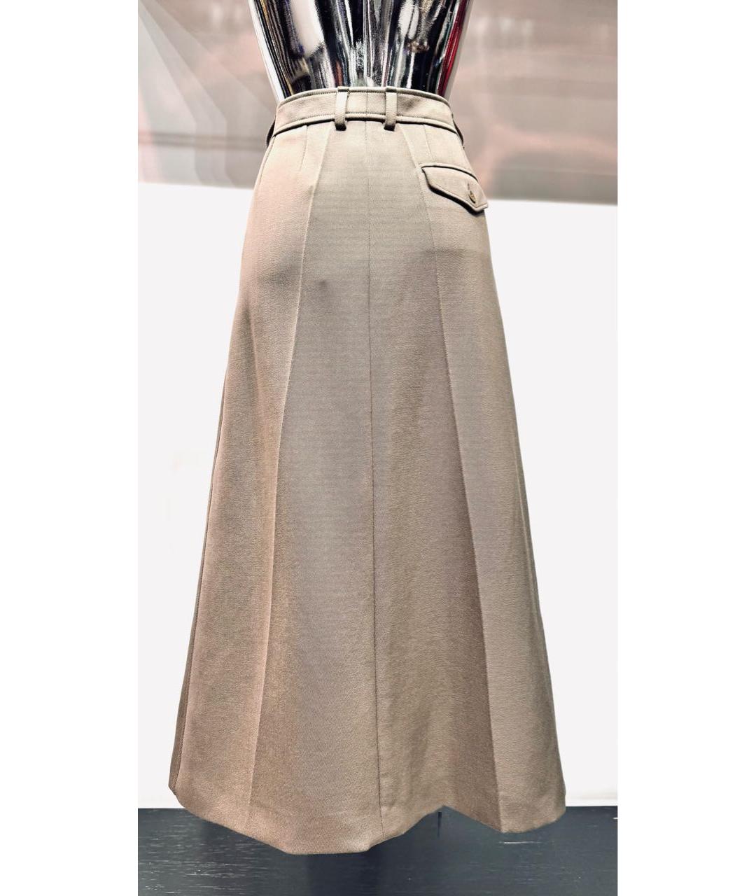 NINA RICCI Бежевая шерстяная юбка миди, фото 2