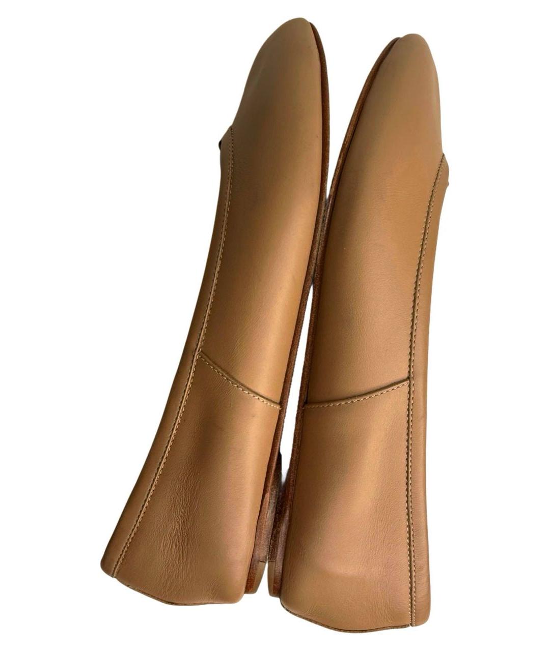 MAISON MARGIELA Бежевые кожаные балетки, фото 6