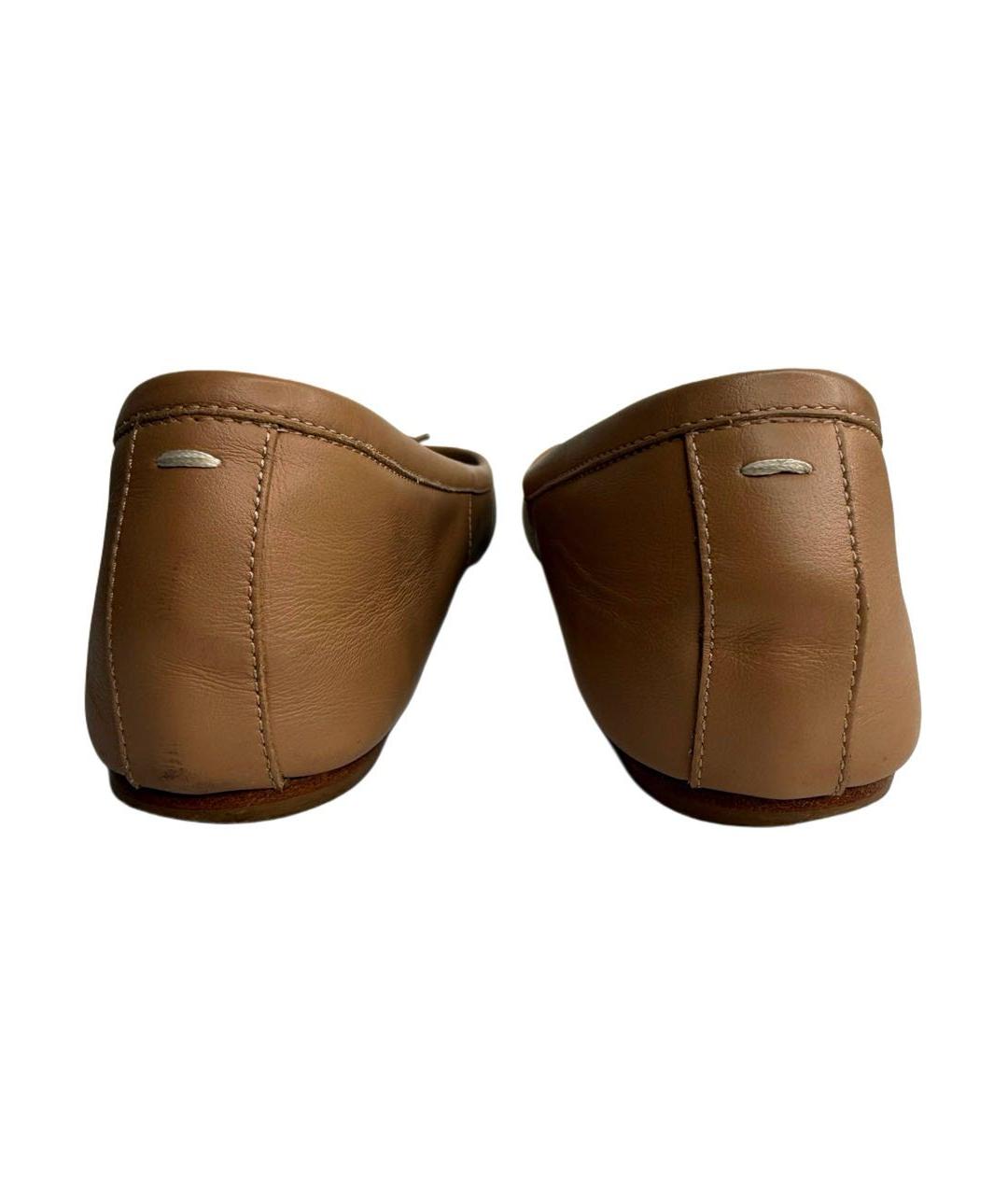 MAISON MARGIELA Бежевые кожаные балетки, фото 7