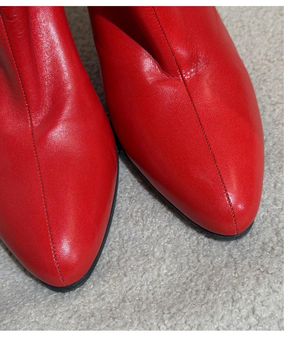 CELINE Красные кожаные ботильоны, фото 6