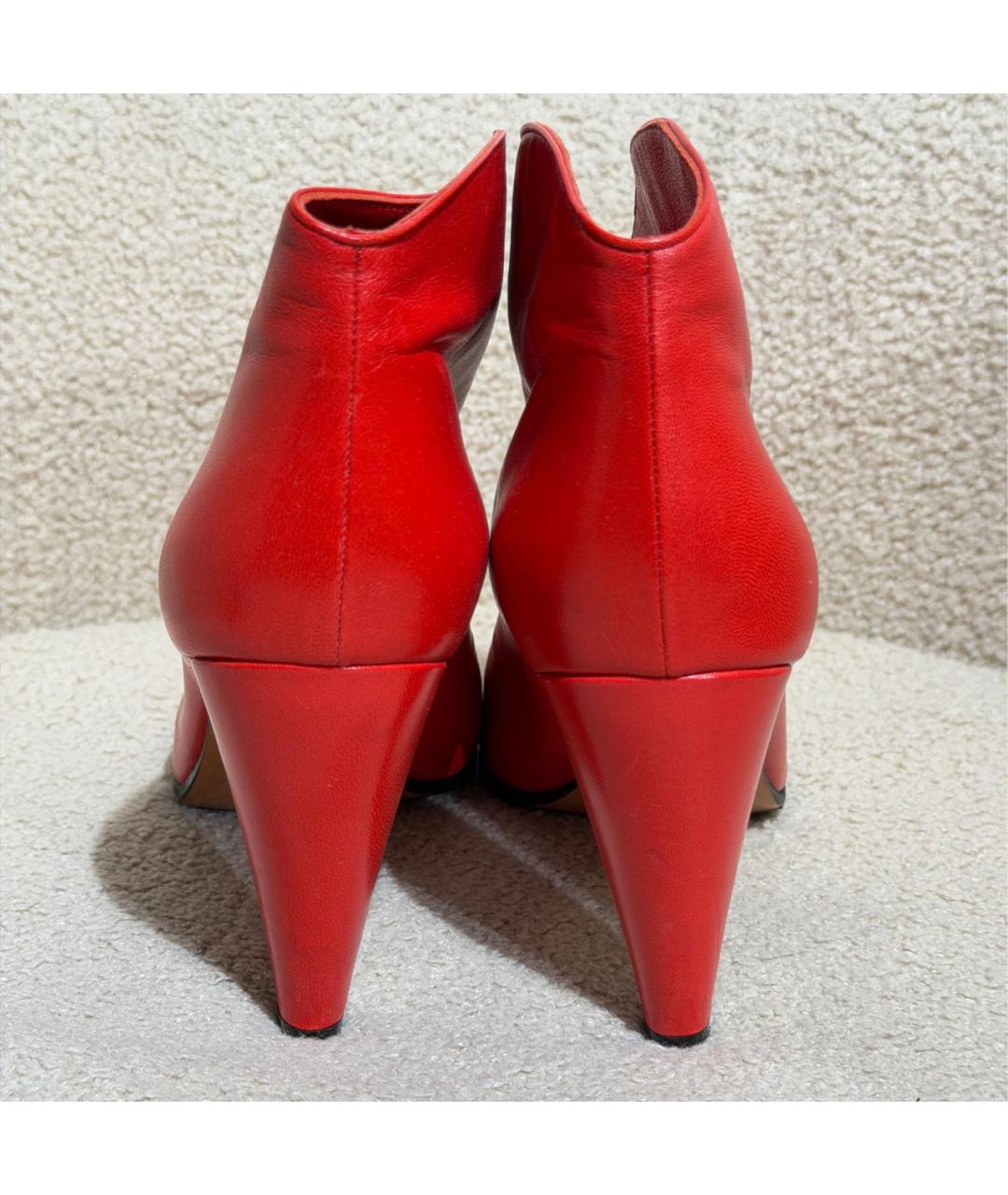 CELINE Красные кожаные ботильоны, фото 4