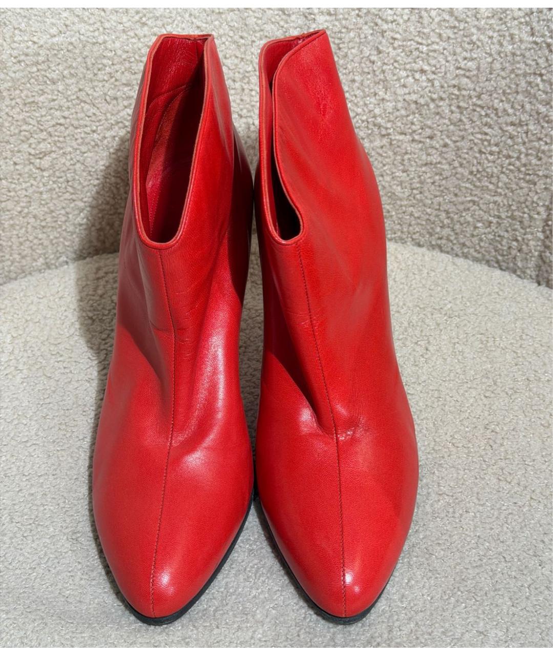 CELINE Красные кожаные ботильоны, фото 2