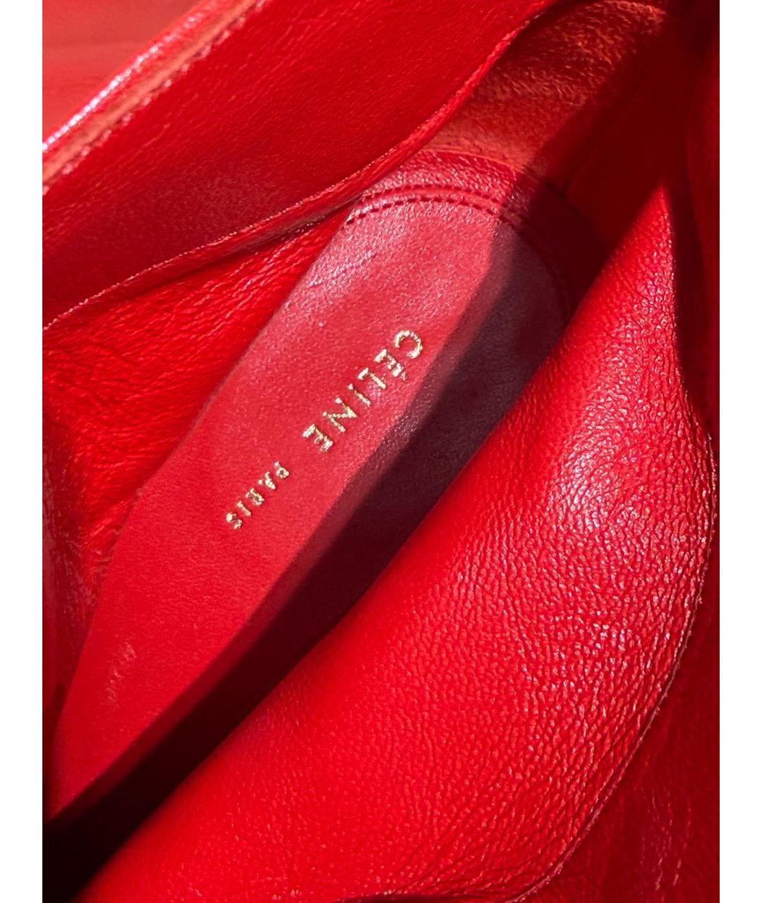 CELINE Красные кожаные ботильоны, фото 3