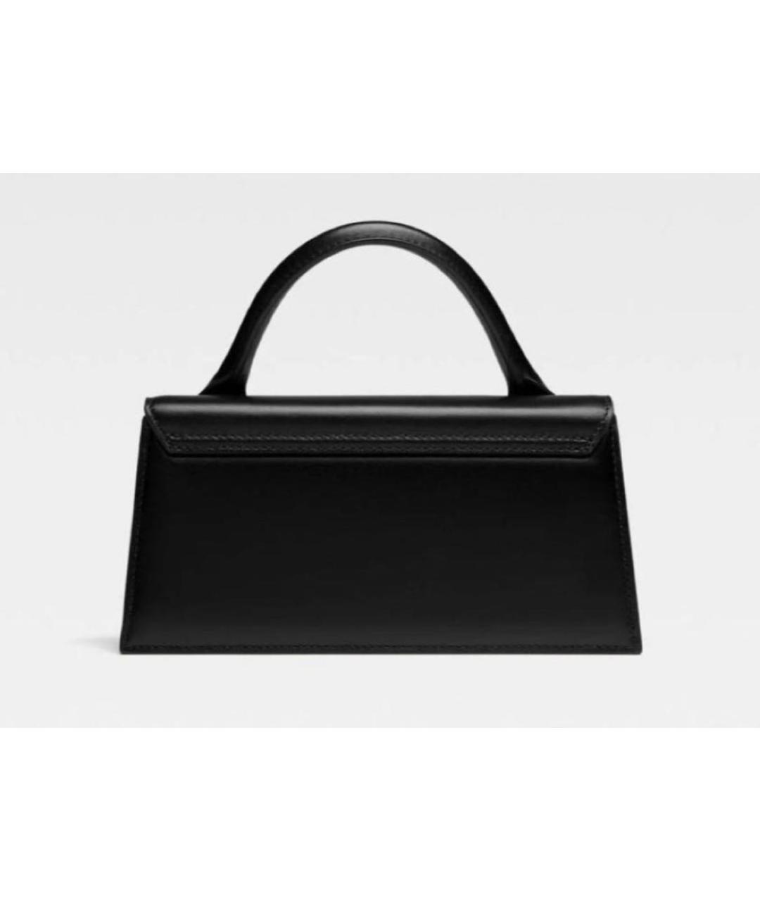 JACQUEMUS Черная кожаная сумка через плечо, фото 3