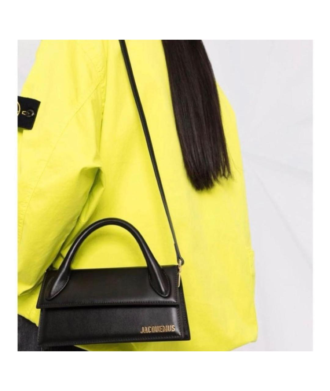 JACQUEMUS Черная кожаная сумка через плечо, фото 6