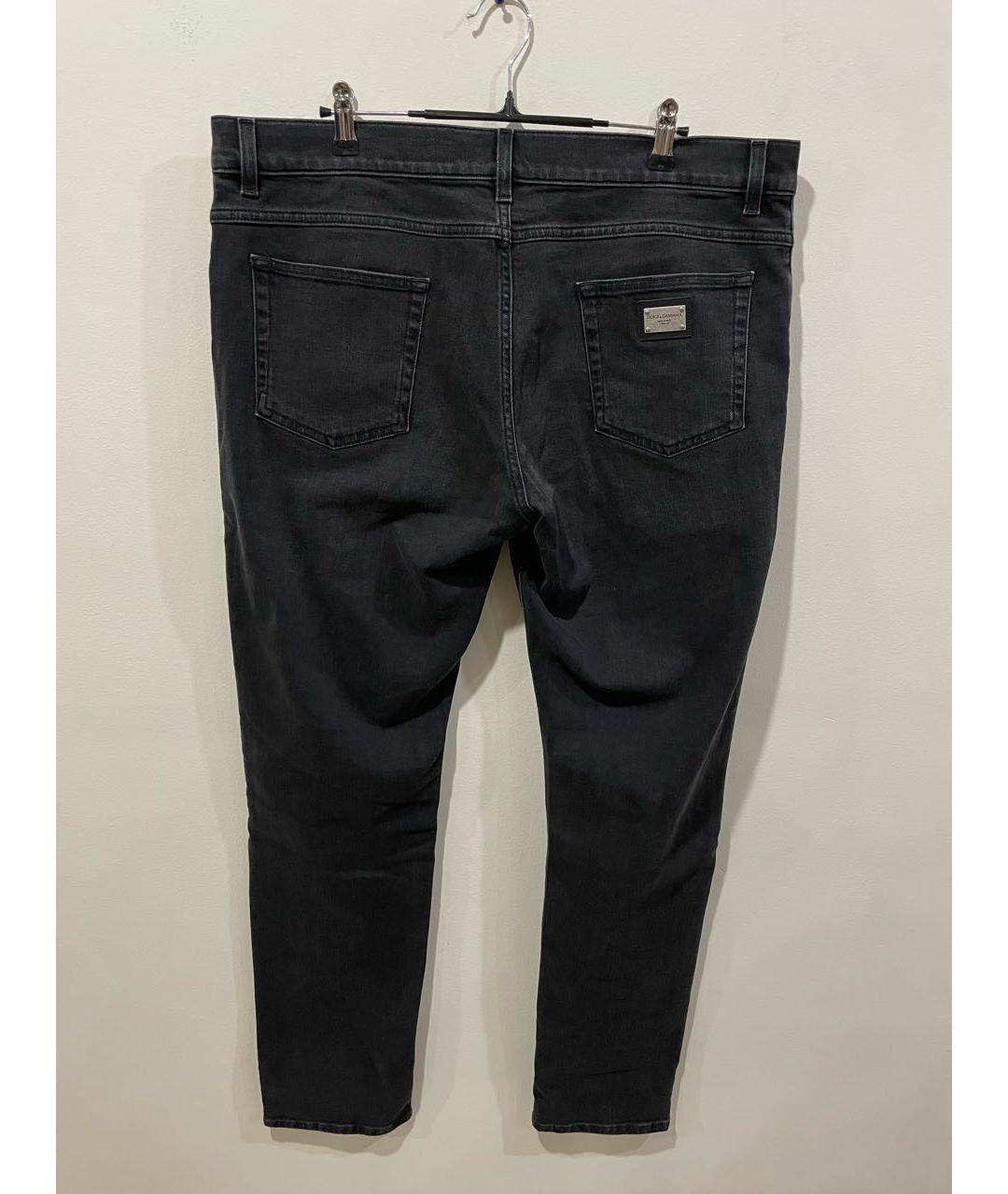 DOLCE&GABBANA Антрацитовые хлопко-эластановые прямые джинсы, фото 2