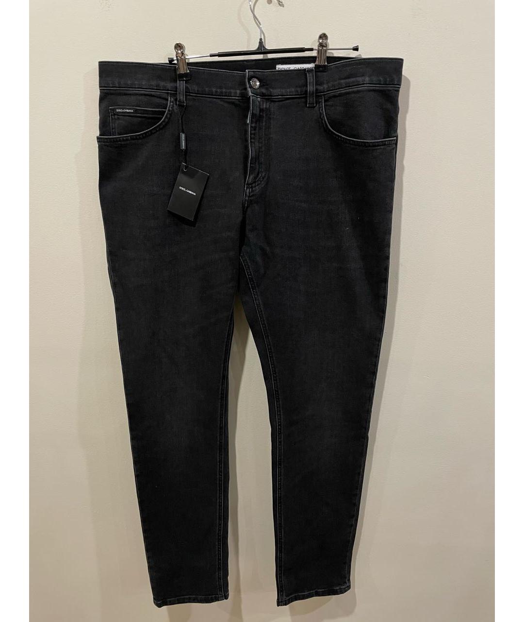 DOLCE&GABBANA Антрацитовые хлопко-эластановые прямые джинсы, фото 5