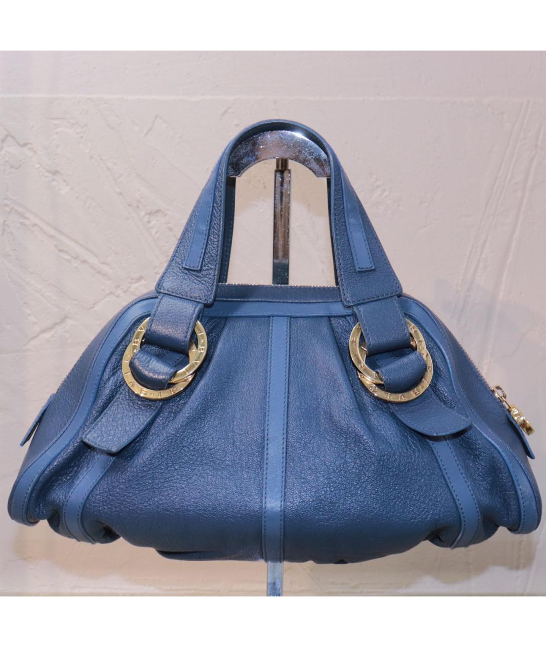 BVLGARI Синяя кожаная сумка с короткими ручками, фото 9