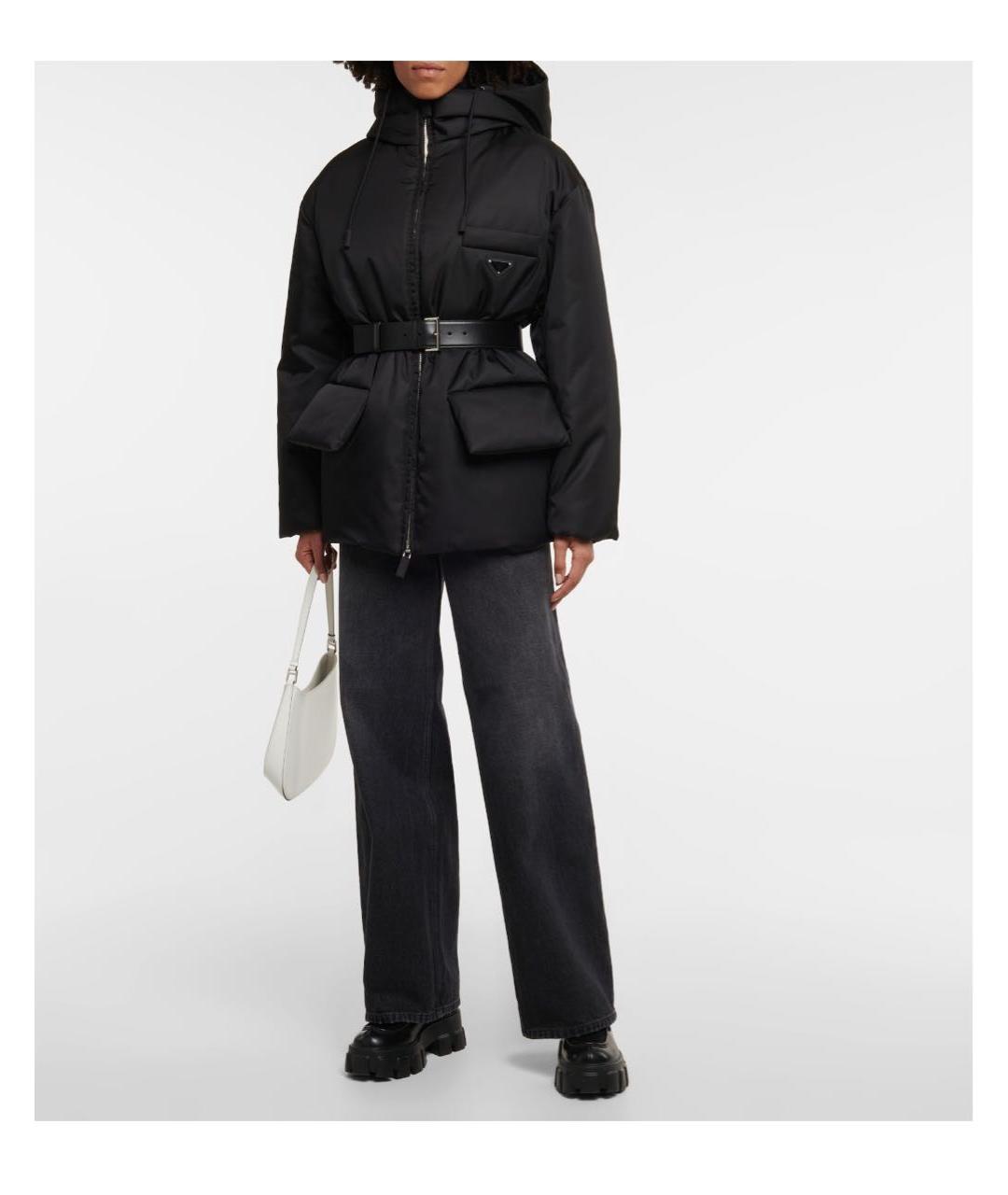 PRADA Черный синтетический пуховик, фото 2