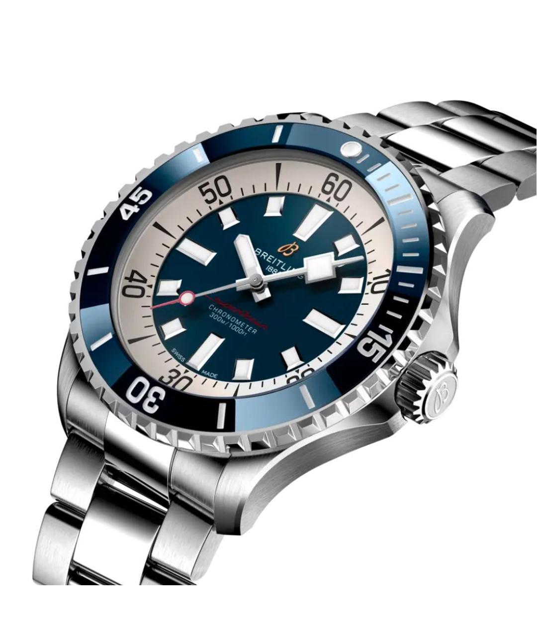 BREITLING SUPEROCEAN Серебряные металлические часы, фото 2