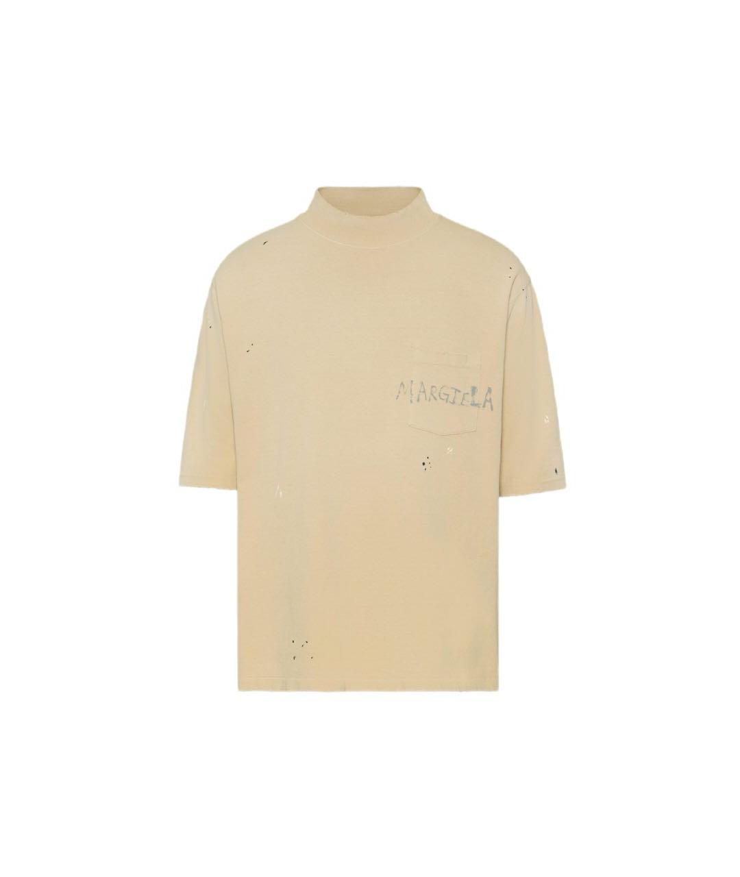 MAISON MARGIELA Бежевая хлопковая футболка, фото 2