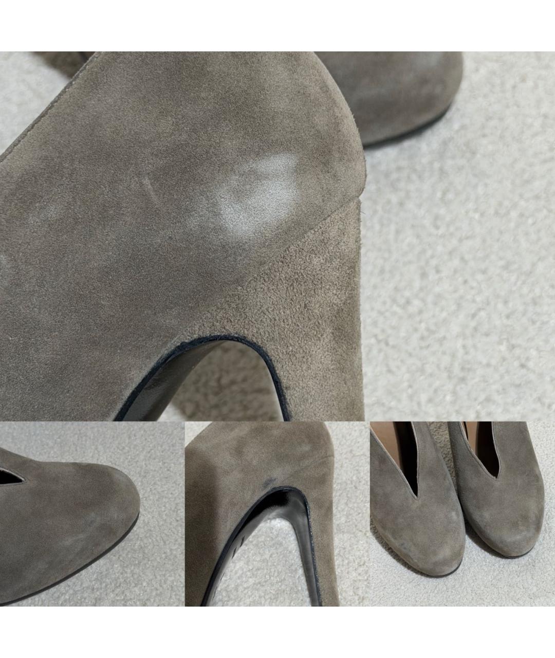 HERMES Серые замшевые туфли, фото 8