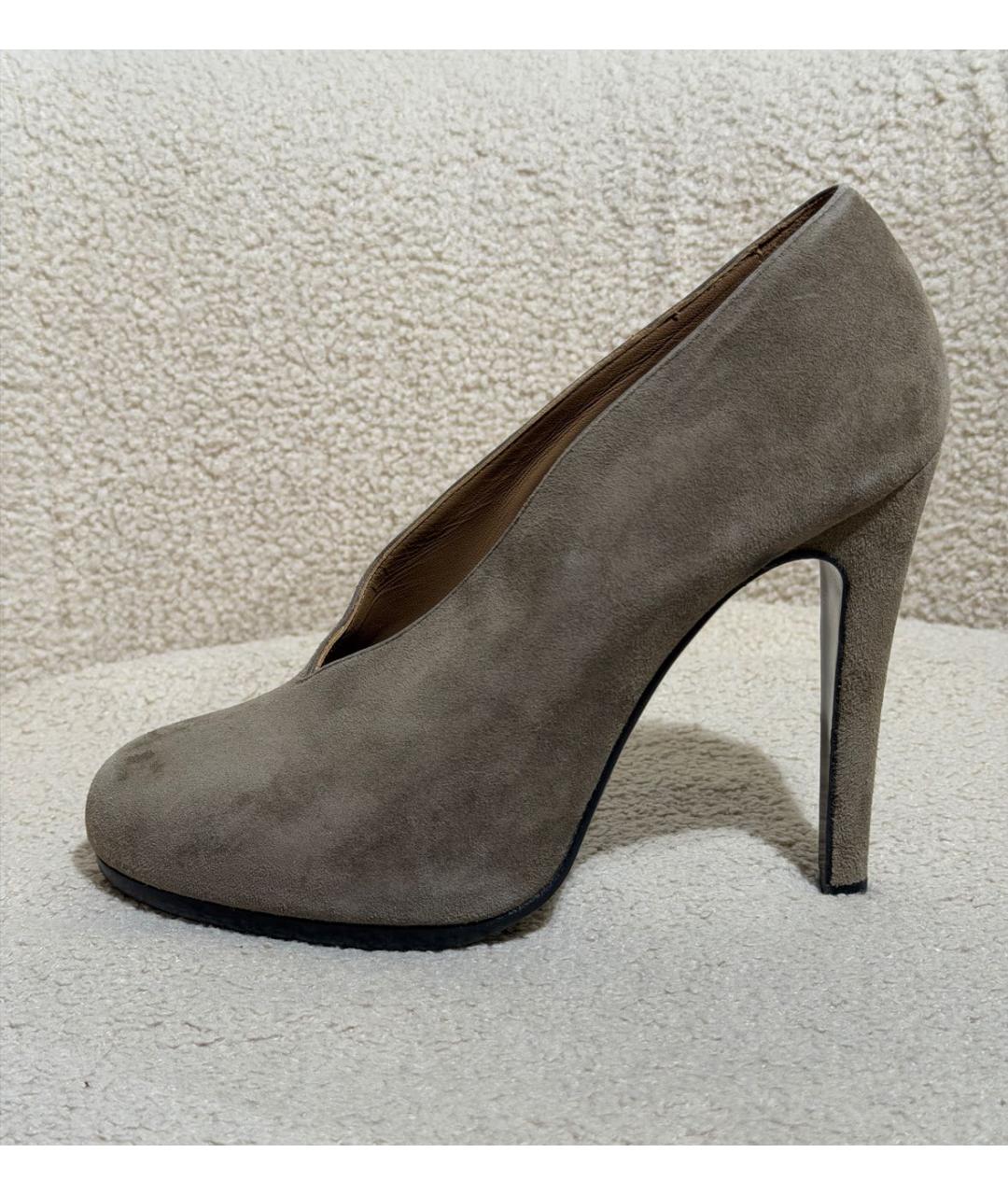 HERMES Серые замшевые туфли, фото 6