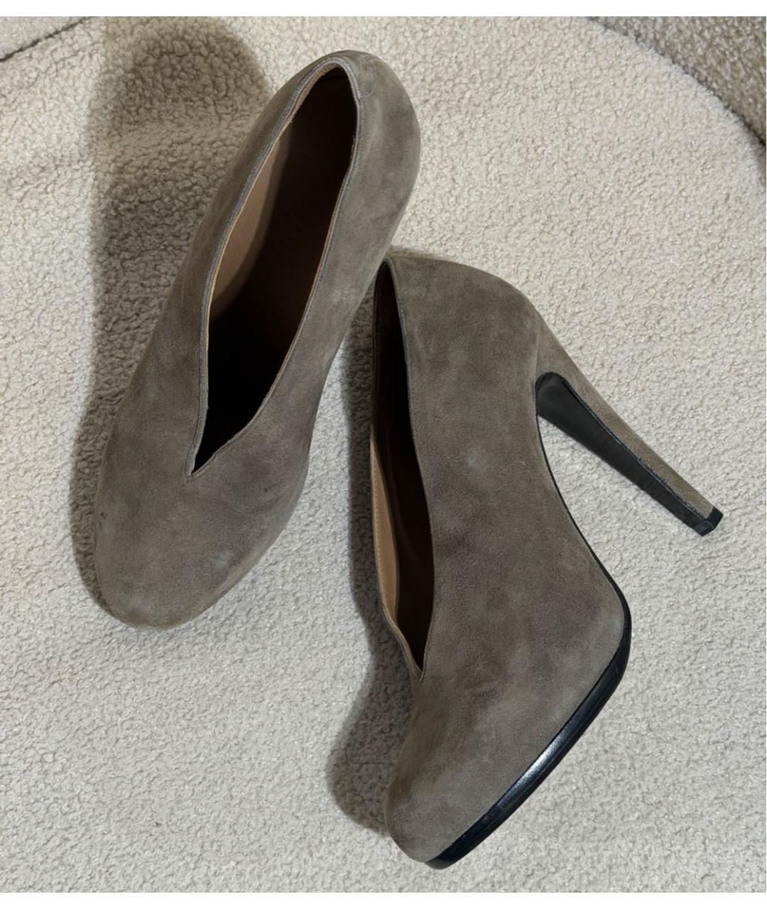 HERMES Серые замшевые туфли, фото 5