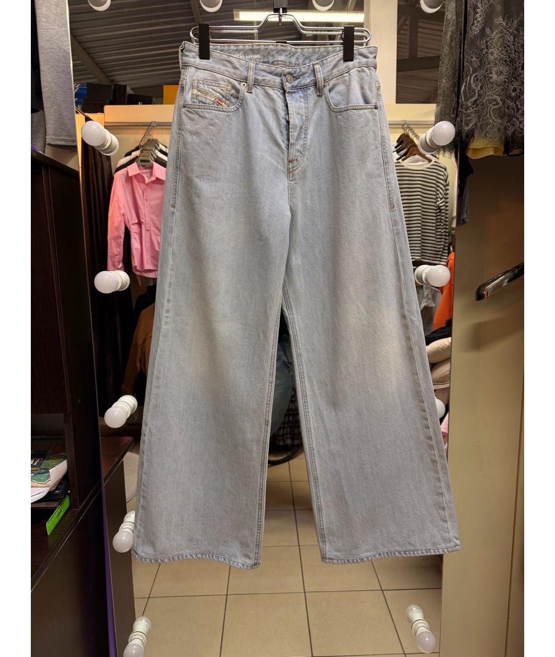 DIESEL Голубые хлопковые джинсы клеш, фото 7