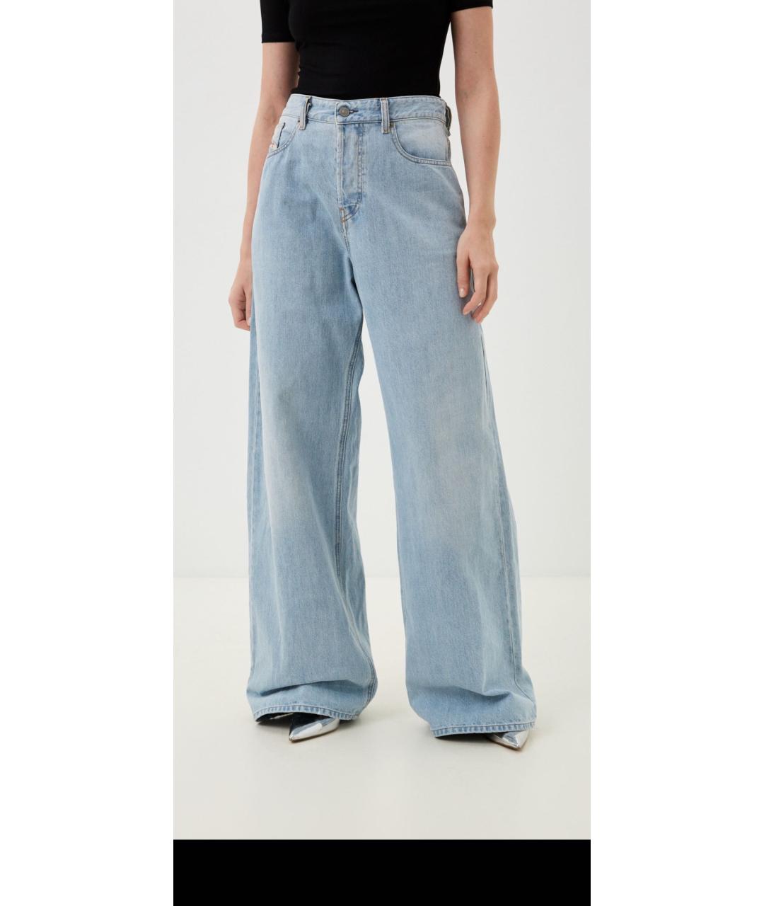 DIESEL Голубые хлопковые джинсы клеш, фото 2
