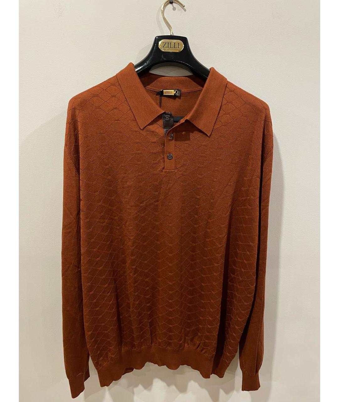 ZILLI Оранжевый кашемировый джемпер / свитер, фото 7
