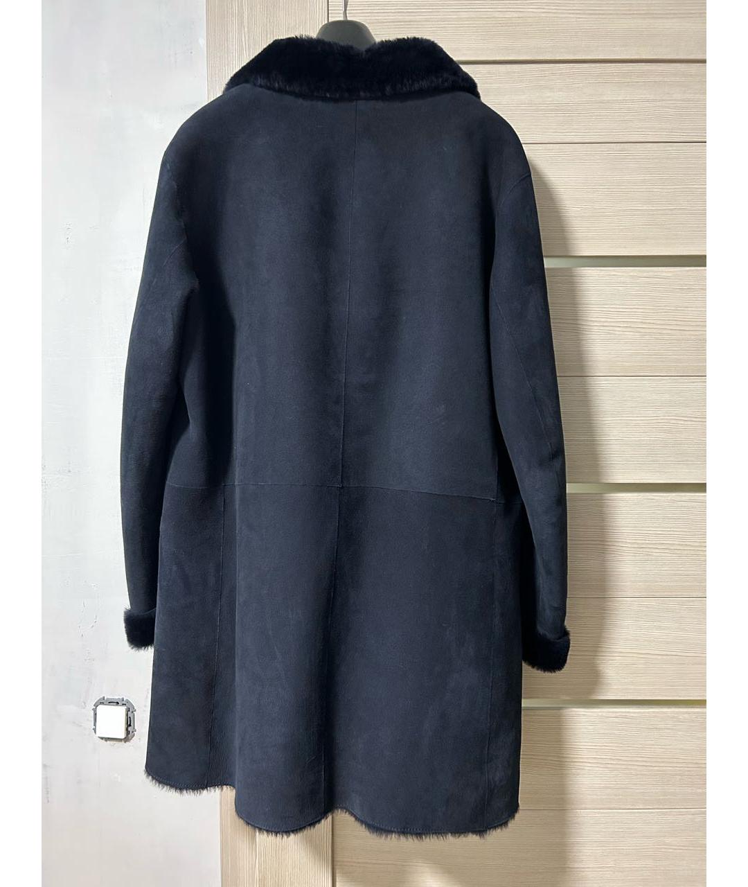 EMPORIO ARMANI Темно-синяя меховая дубленка/шуба, фото 3
