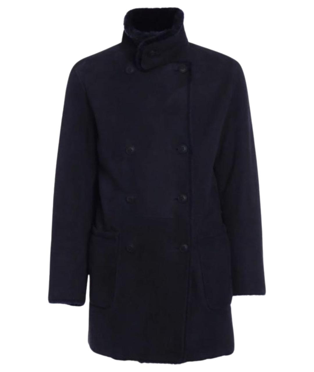 EMPORIO ARMANI Темно-синяя меховая дубленка/шуба, фото 1