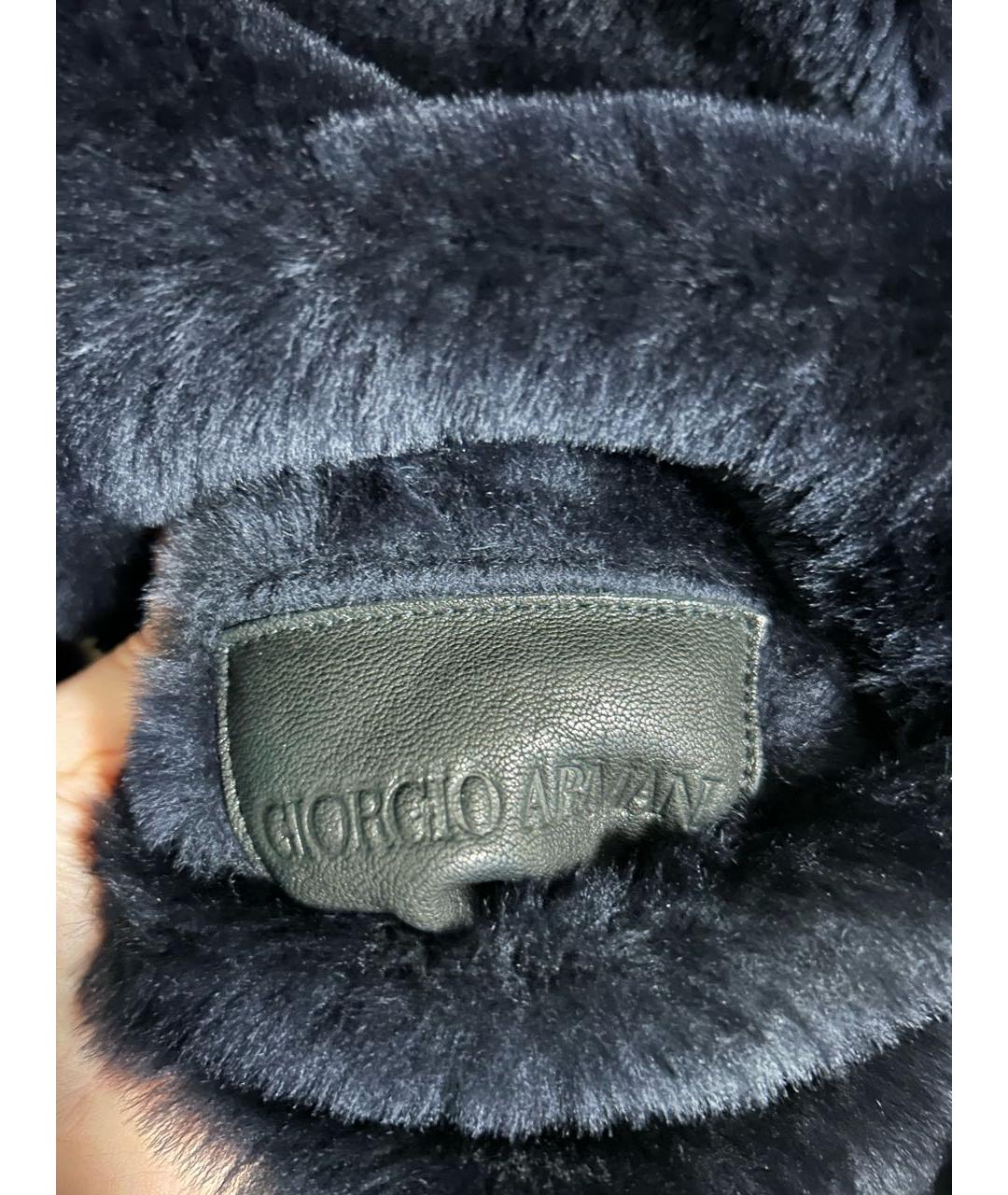 EMPORIO ARMANI Темно-синяя меховая дубленка/шуба, фото 6