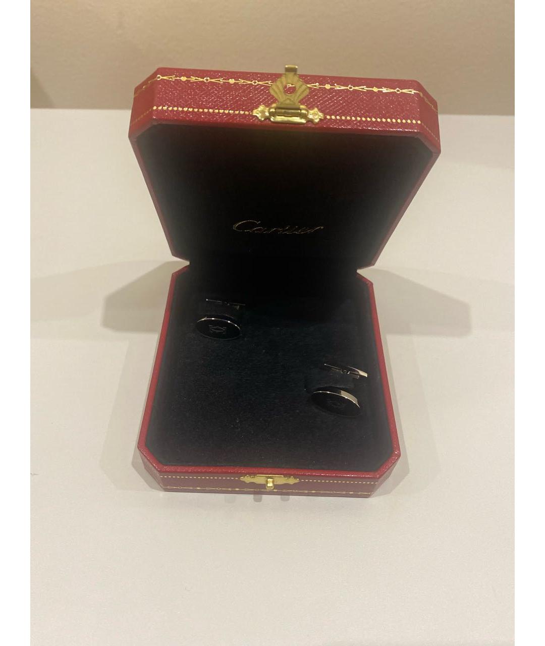 CARTIER Черные серебряные запонки, фото 3