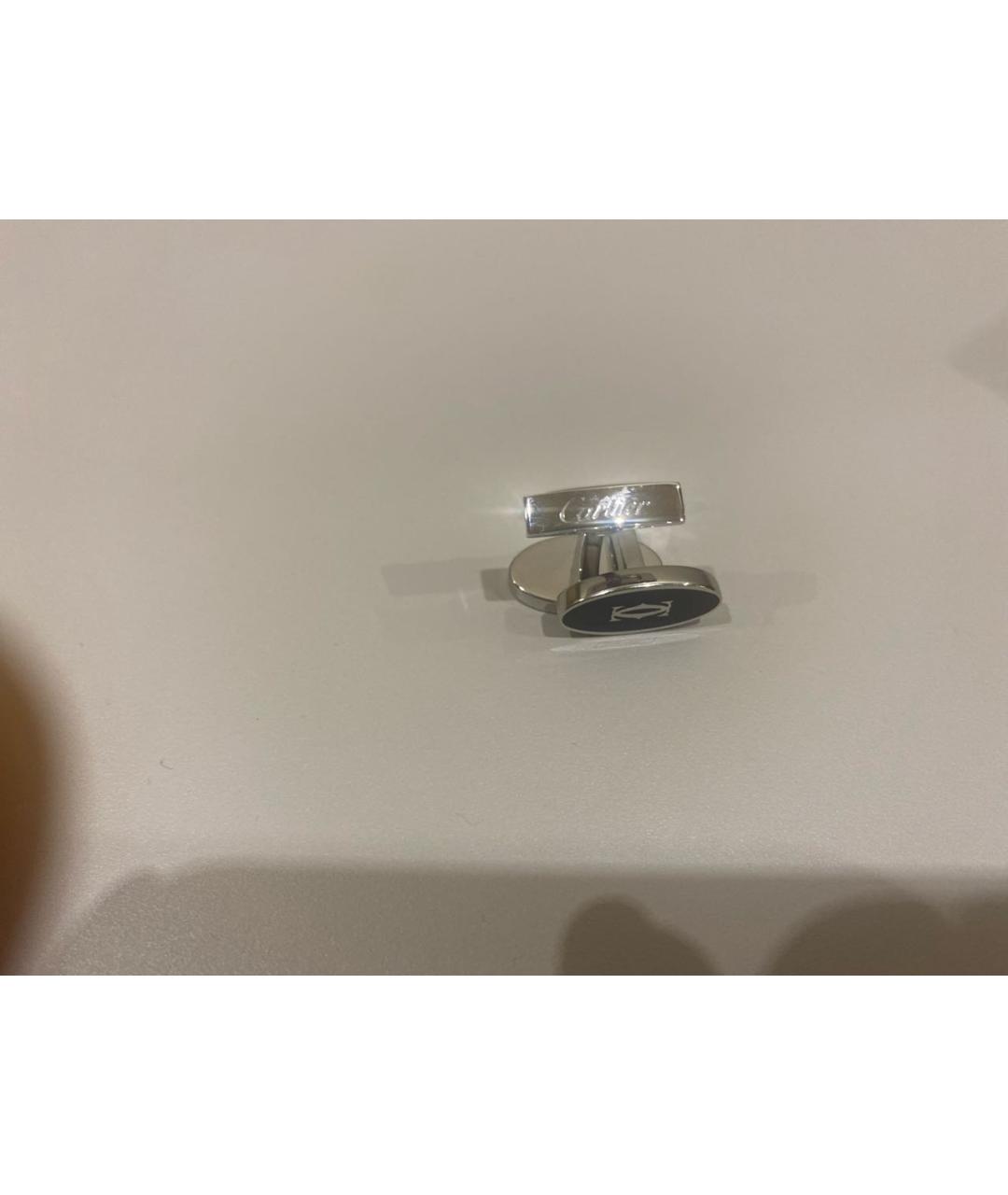 CARTIER Черные серебряные запонки, фото 2