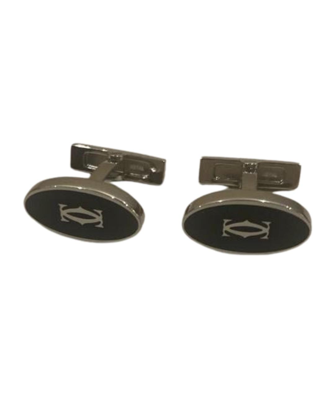 CARTIER Черные серебряные запонки, фото 1