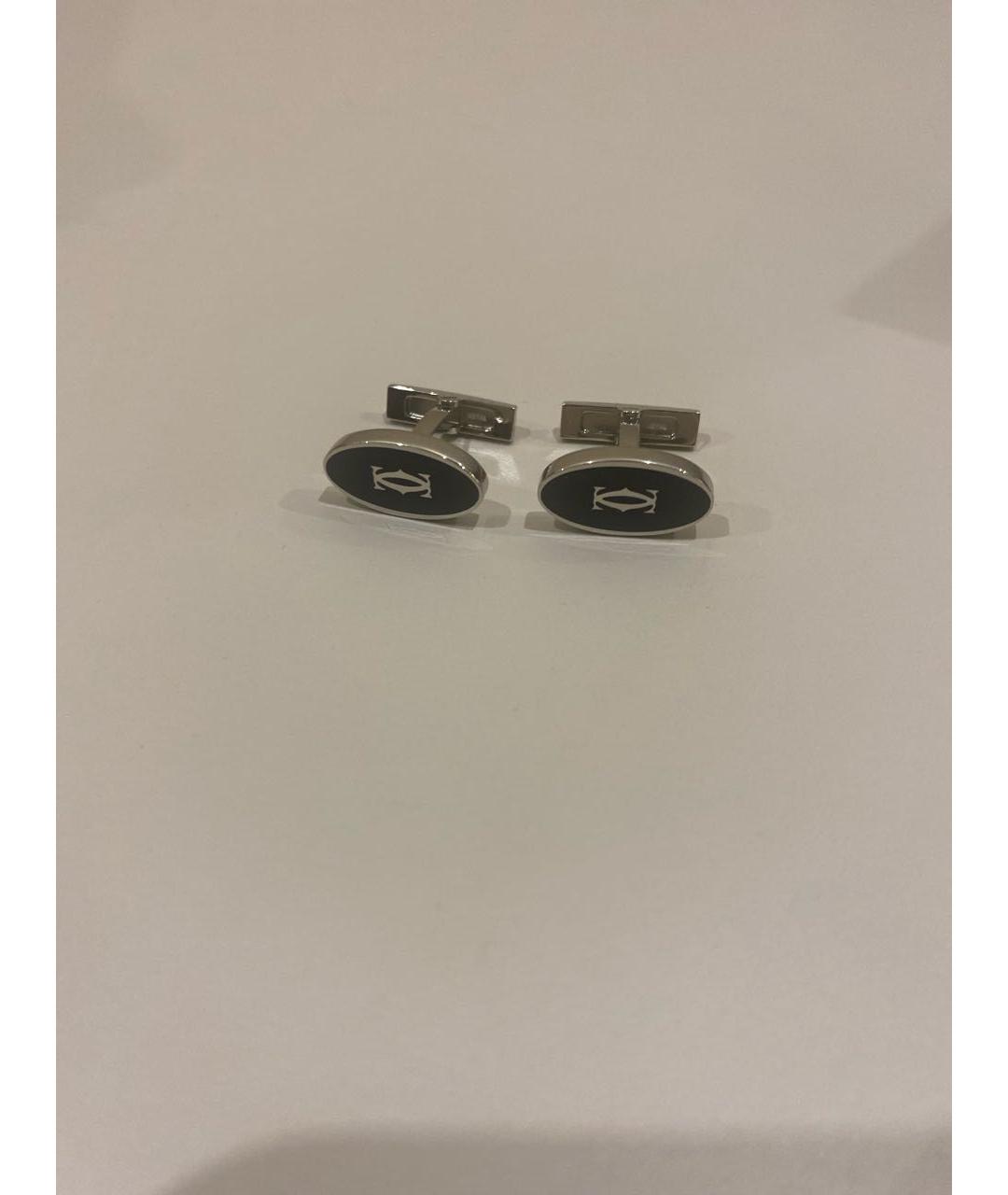 CARTIER Черные серебряные запонки, фото 5