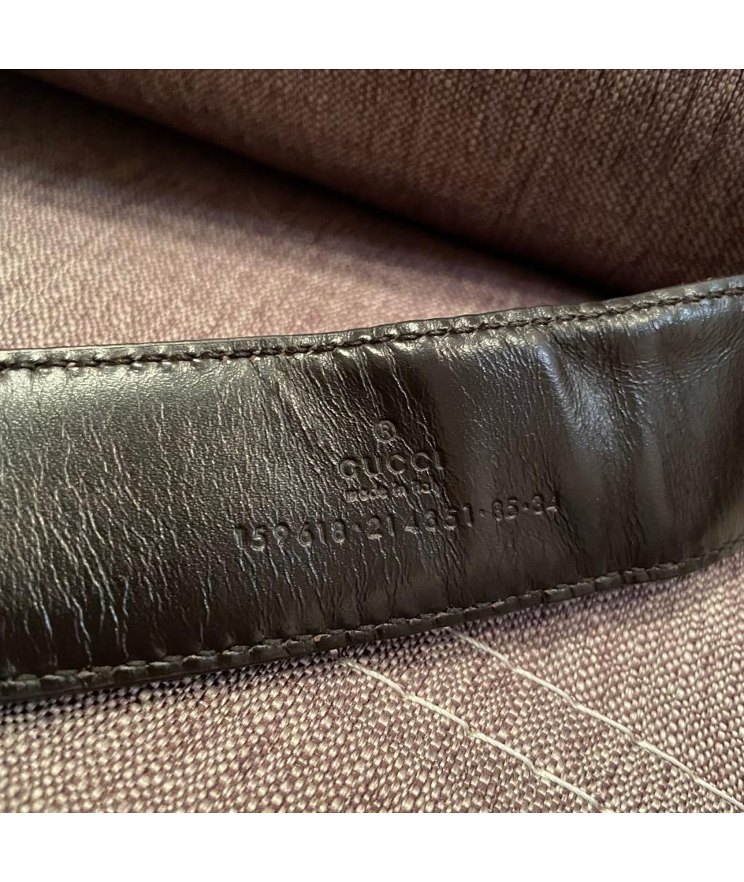 GUCCI Бордовый кожаный ремень, фото 3