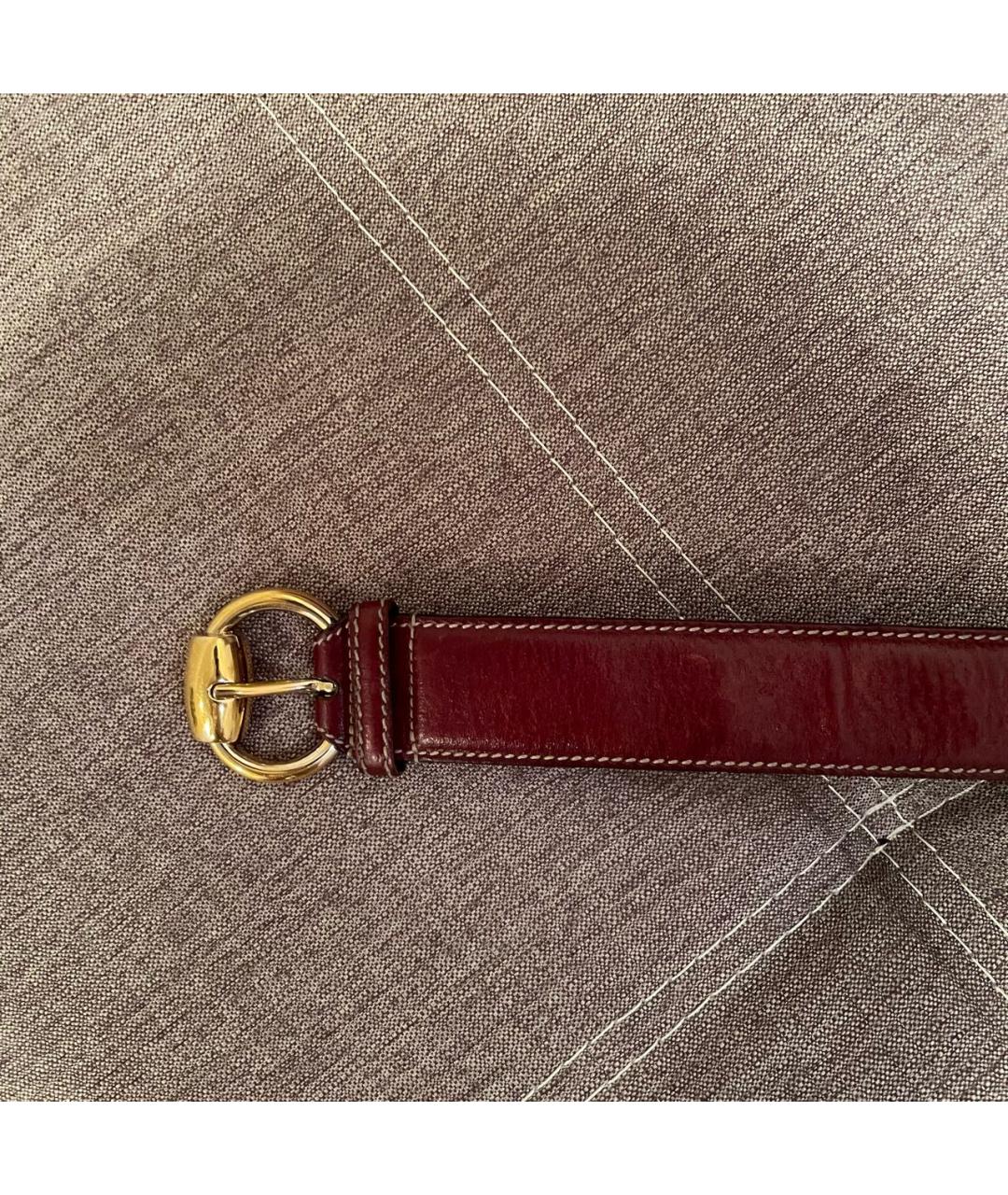 GUCCI Бордовый кожаный ремень, фото 2