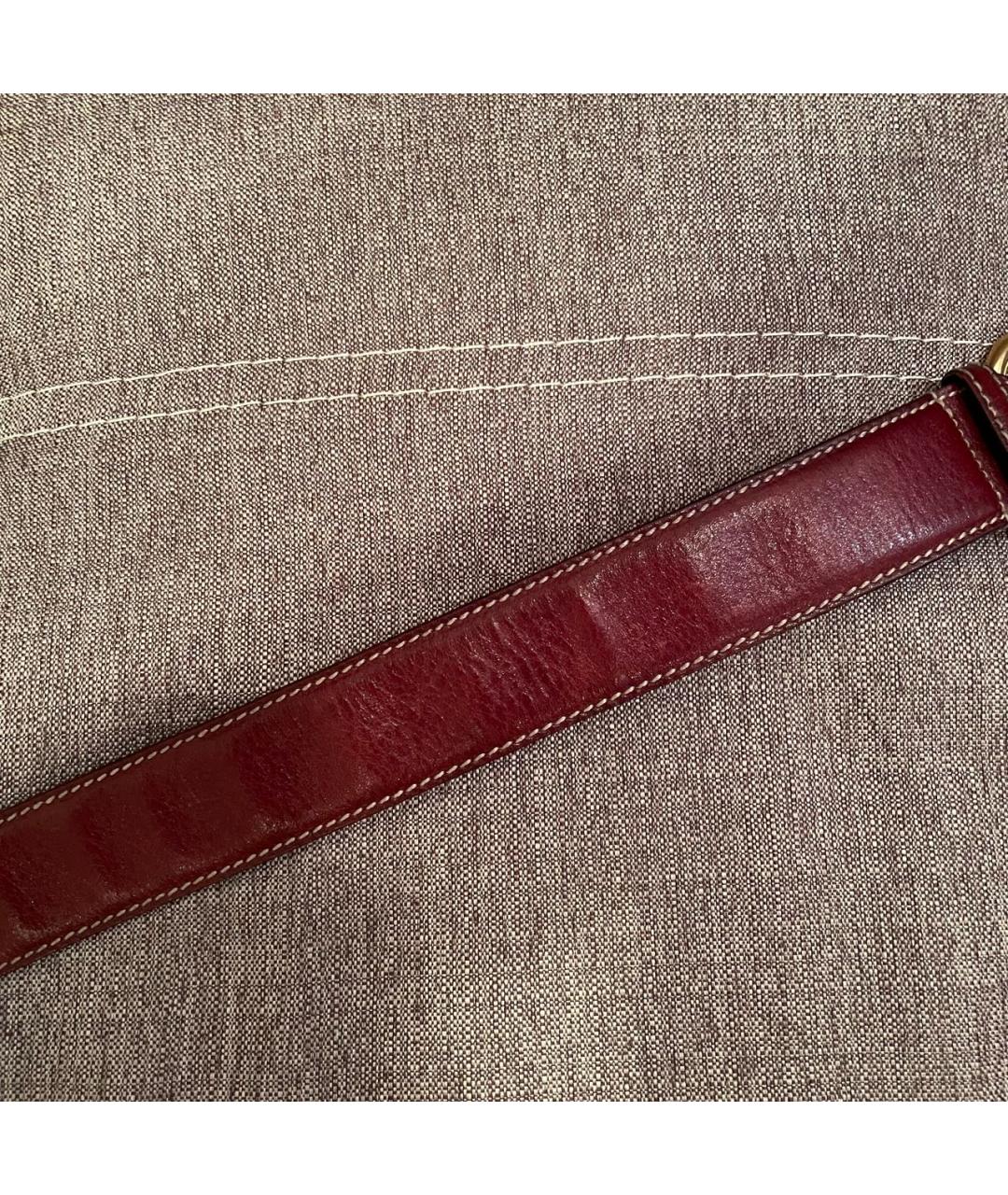 GUCCI Бордовый кожаный ремень, фото 5