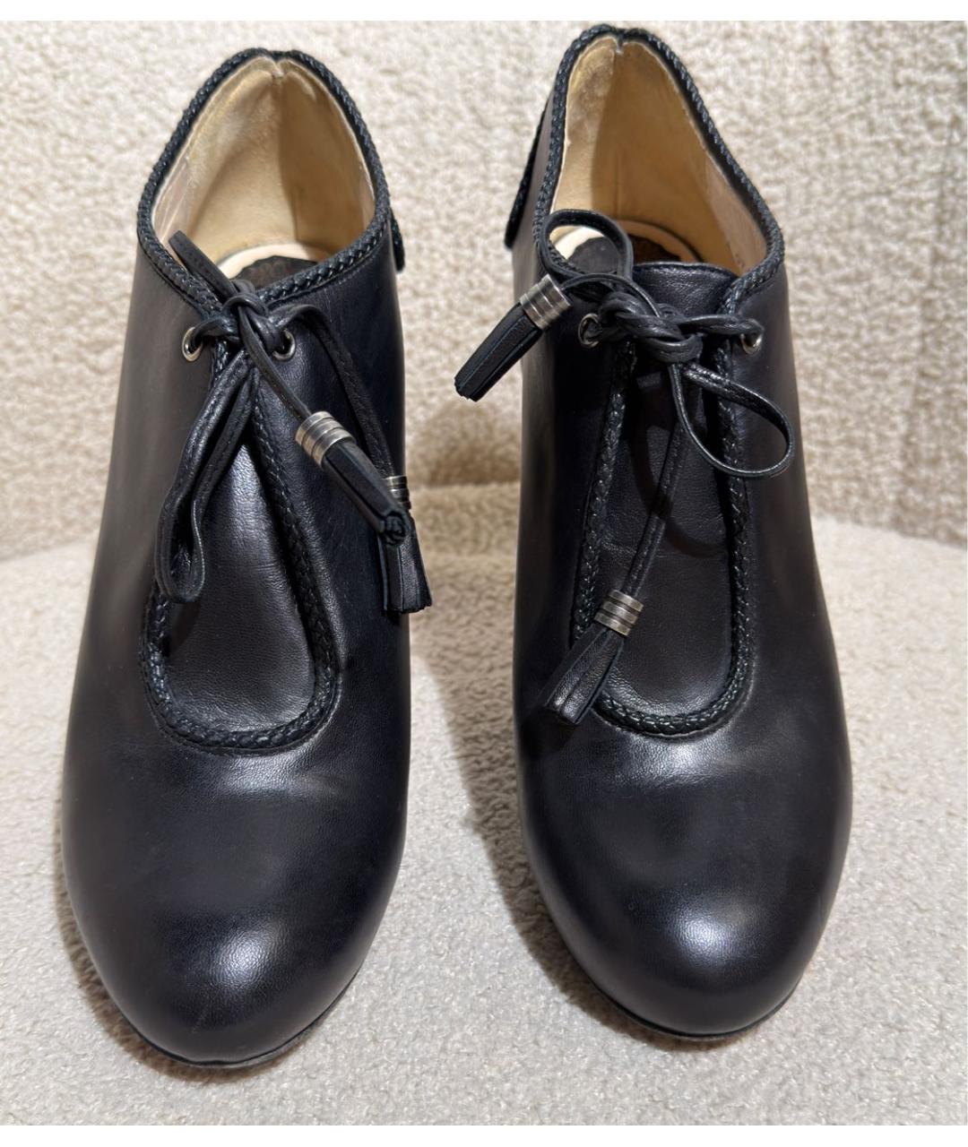 CHRISTIAN DIOR Черные кожаные ботильоны, фото 2