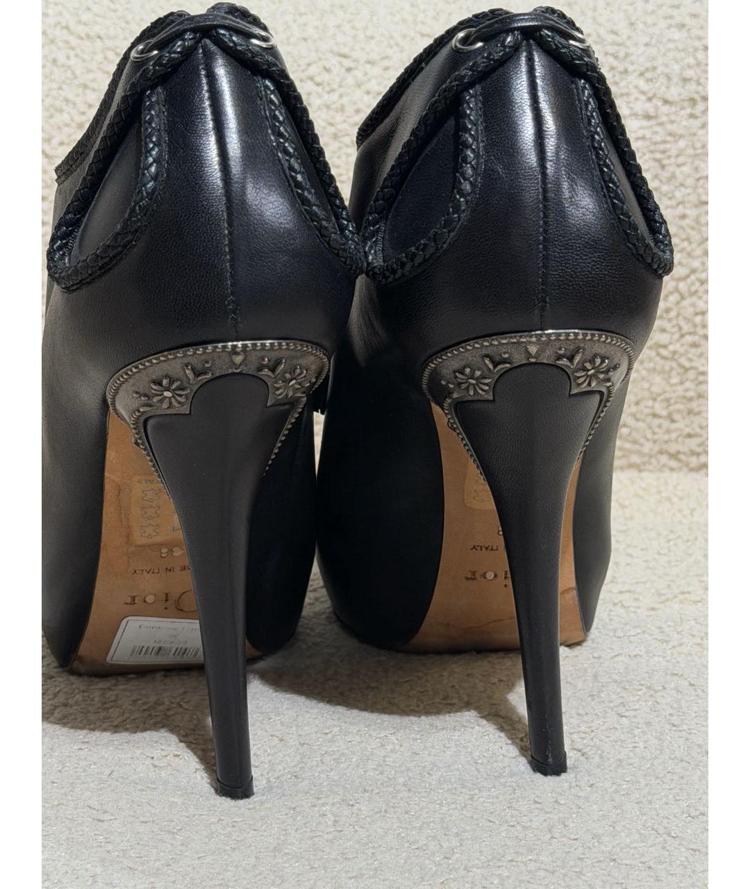 CHRISTIAN DIOR Черные кожаные ботильоны, фото 4