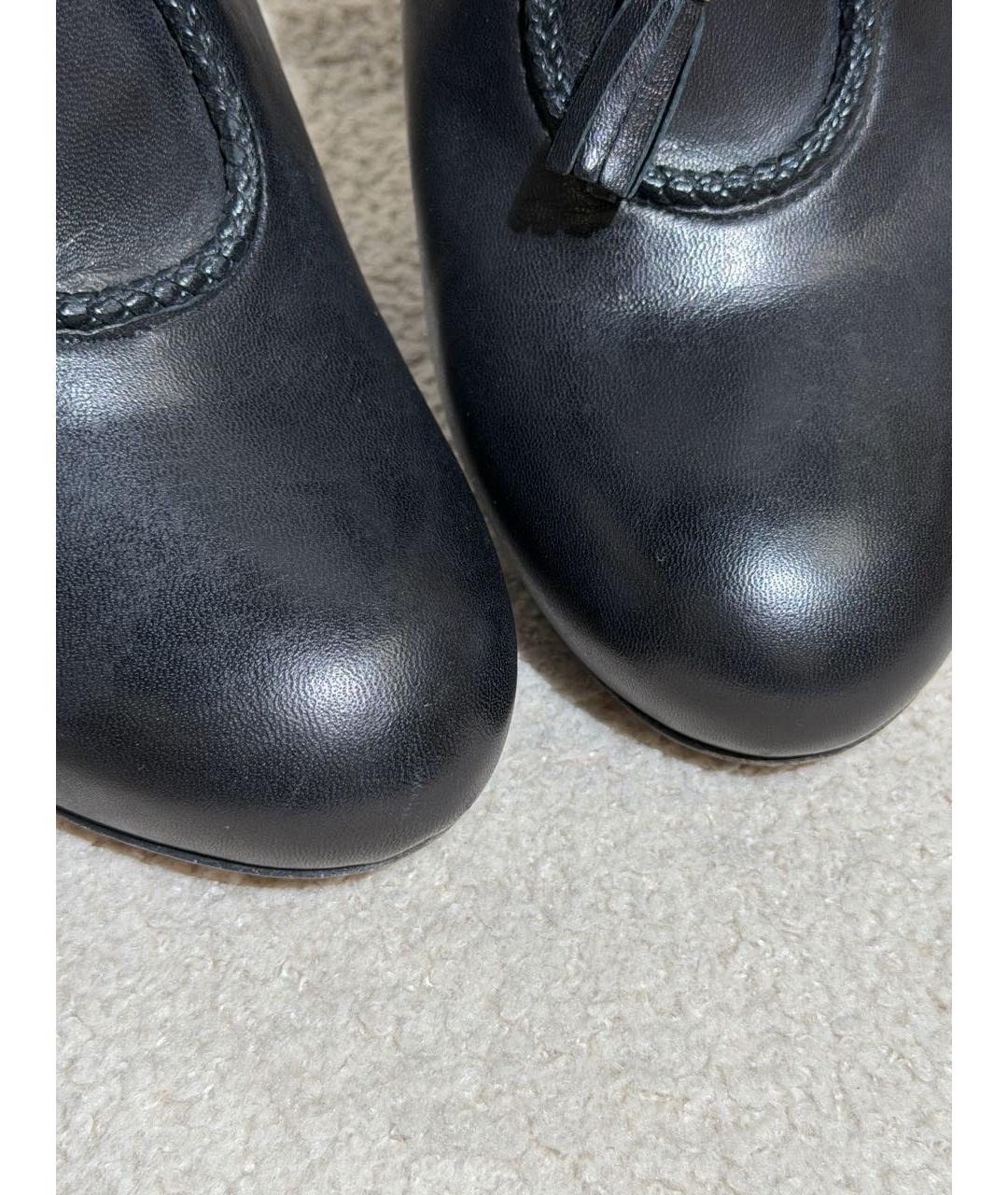 CHRISTIAN DIOR Черные кожаные ботильоны, фото 7