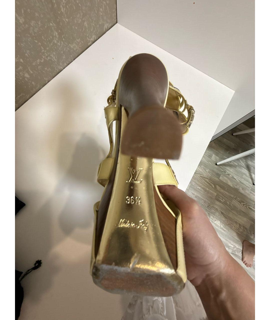 LOUIS VUITTON Мульти кожаные босоножки, фото 5