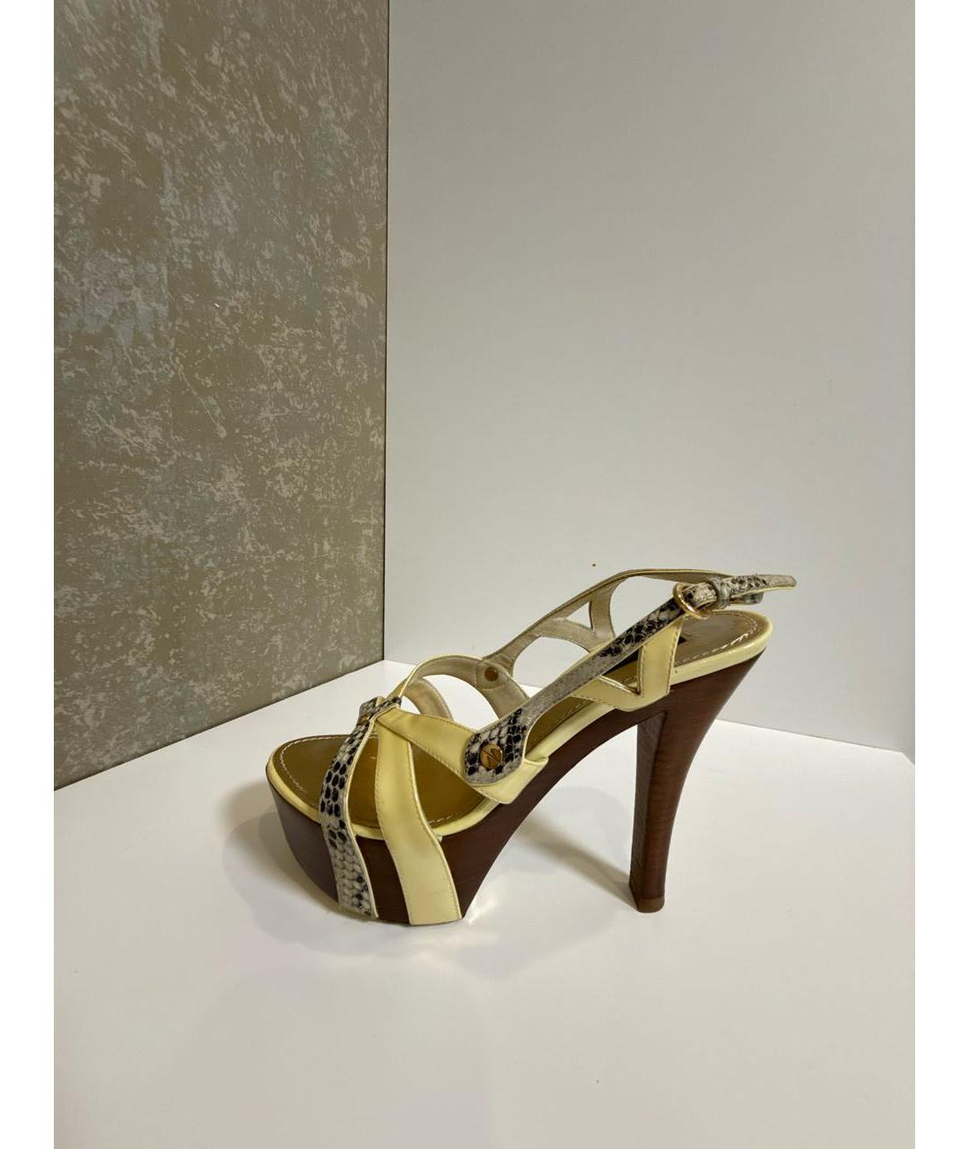 LOUIS VUITTON Мульти кожаные босоножки, фото 8