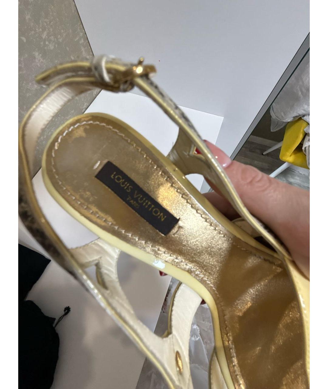 LOUIS VUITTON Мульти кожаные босоножки, фото 6