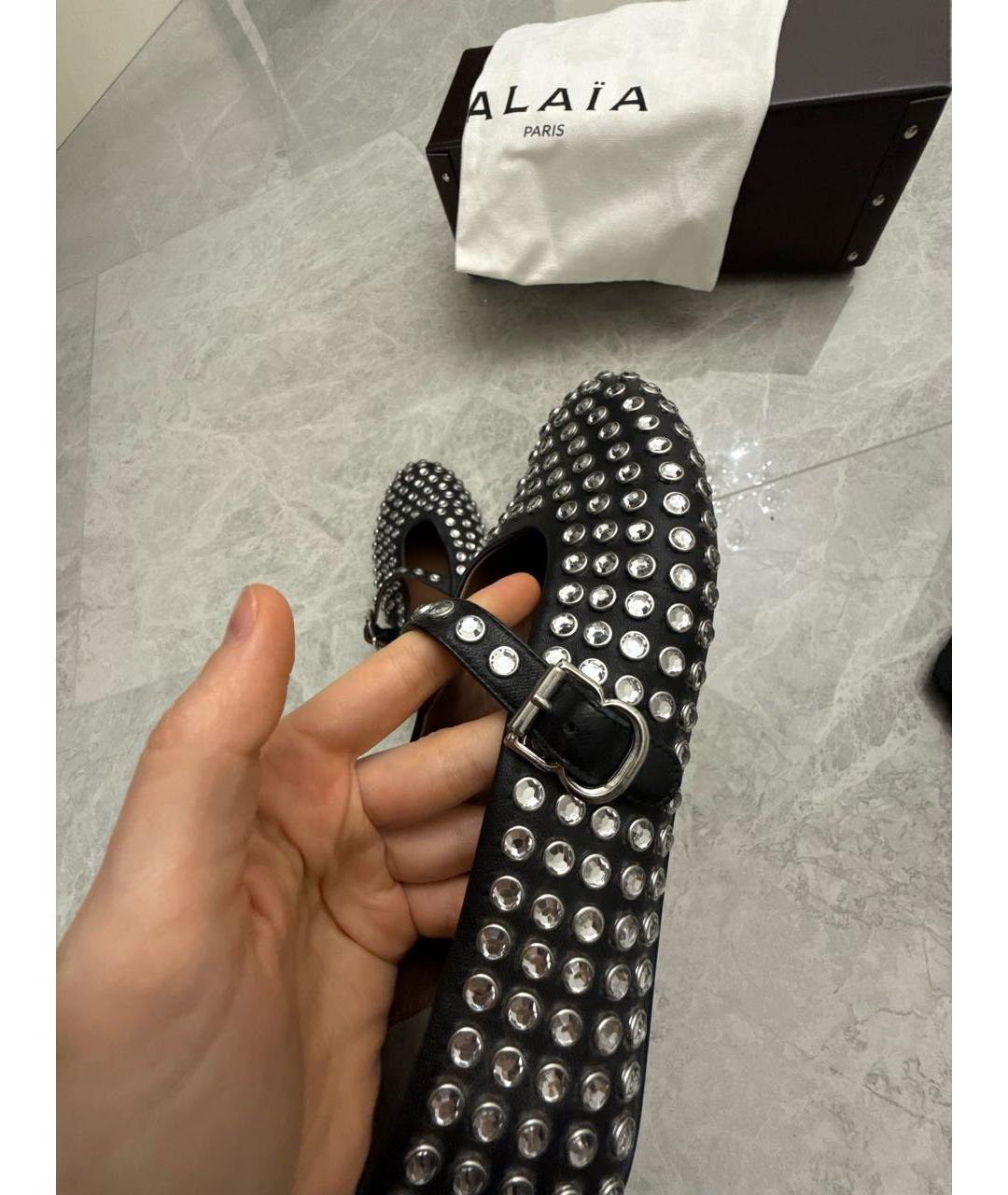 ALAIA Черные кожаные балетки, фото 8
