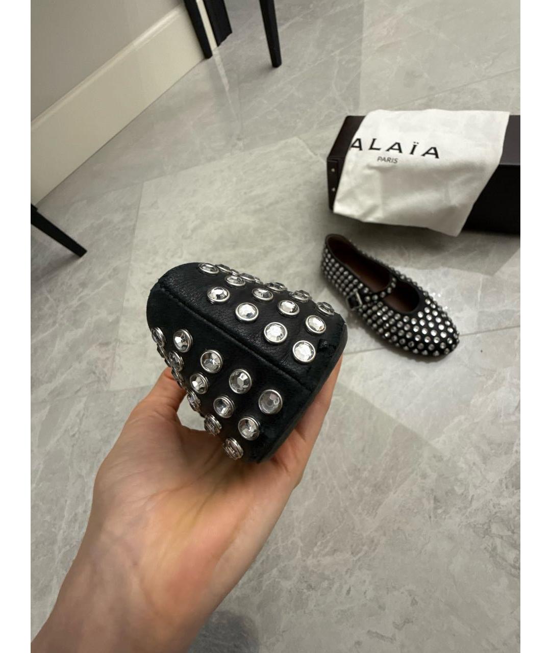 ALAIA Черные кожаные балетки, фото 7