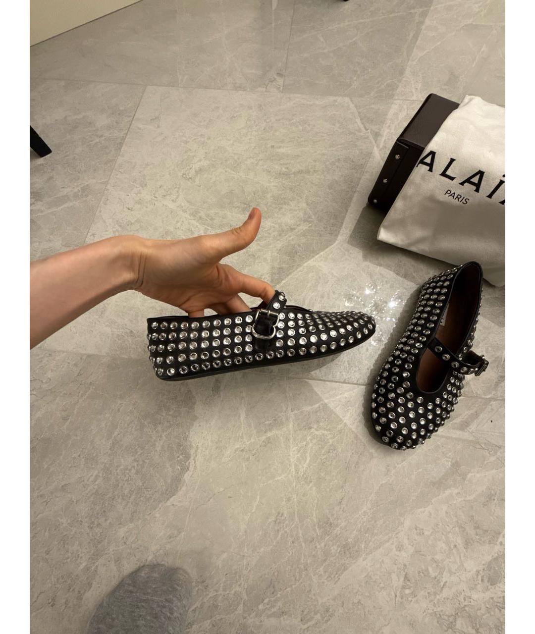 ALAIA Черные кожаные балетки, фото 9