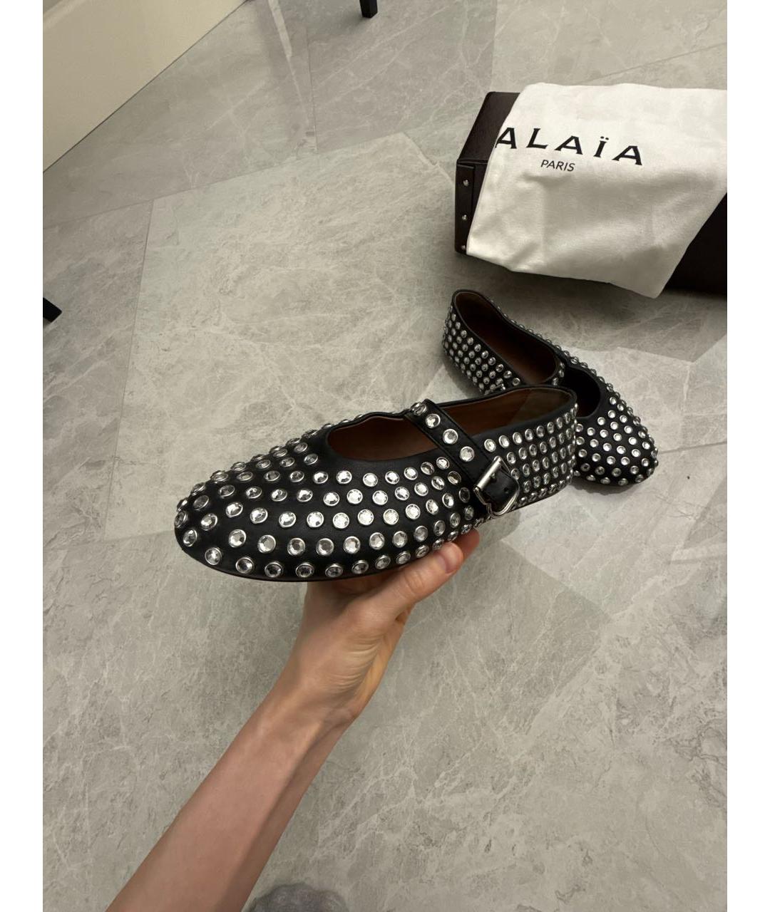 ALAIA Черные кожаные балетки, фото 6