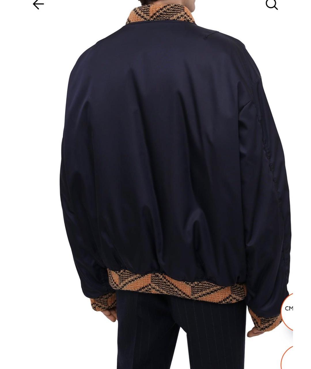 PRADA Темно-синяя полиэстеровая куртка, фото 2