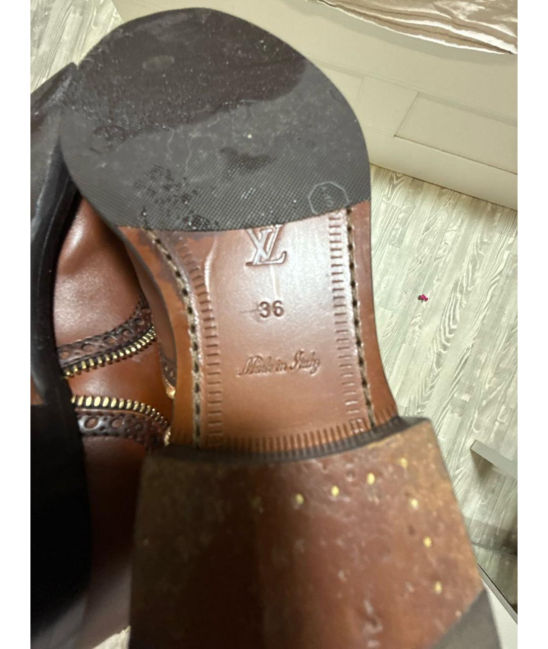 LOUIS VUITTON Коричневые кожаные брогги и оксфорды, фото 6
