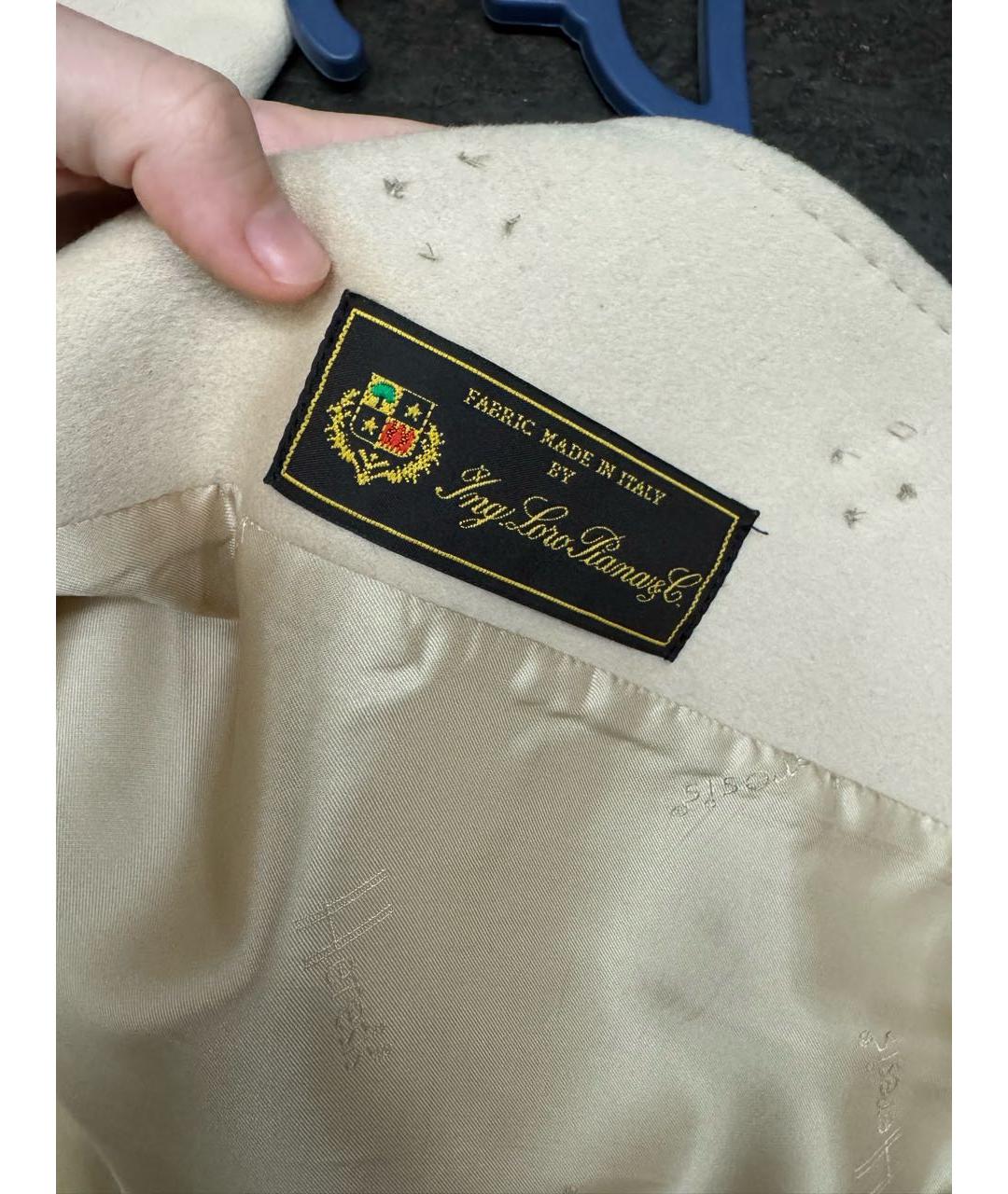 LORO PIANA Бежевое шерстяное пальто, фото 5